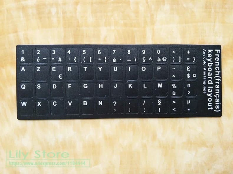 Franch clavier autocollant (2 pièces) Azerty mat français clavier Film claviers étanche ordinateur p