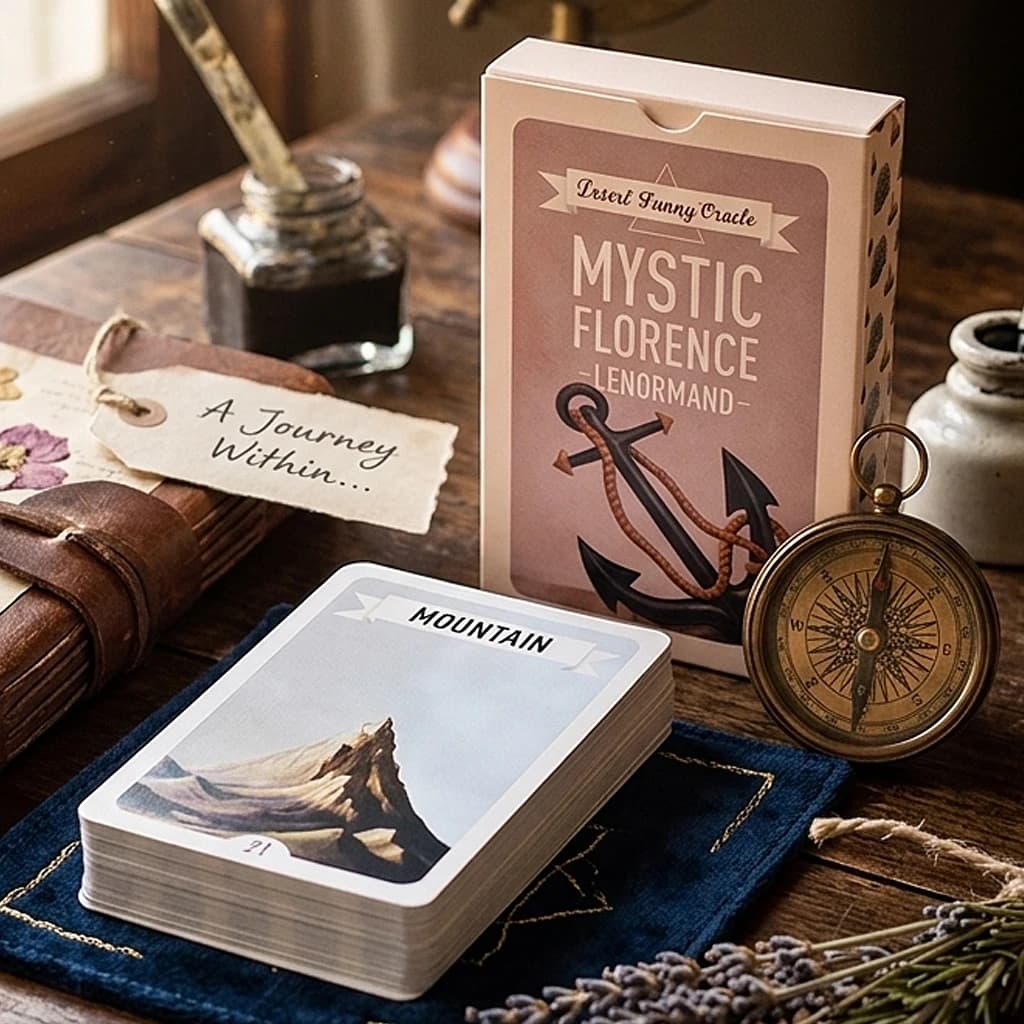 Mystic Florence Lenormand Deck - 36 cartes de divination - Oracle de style artistique classique vint