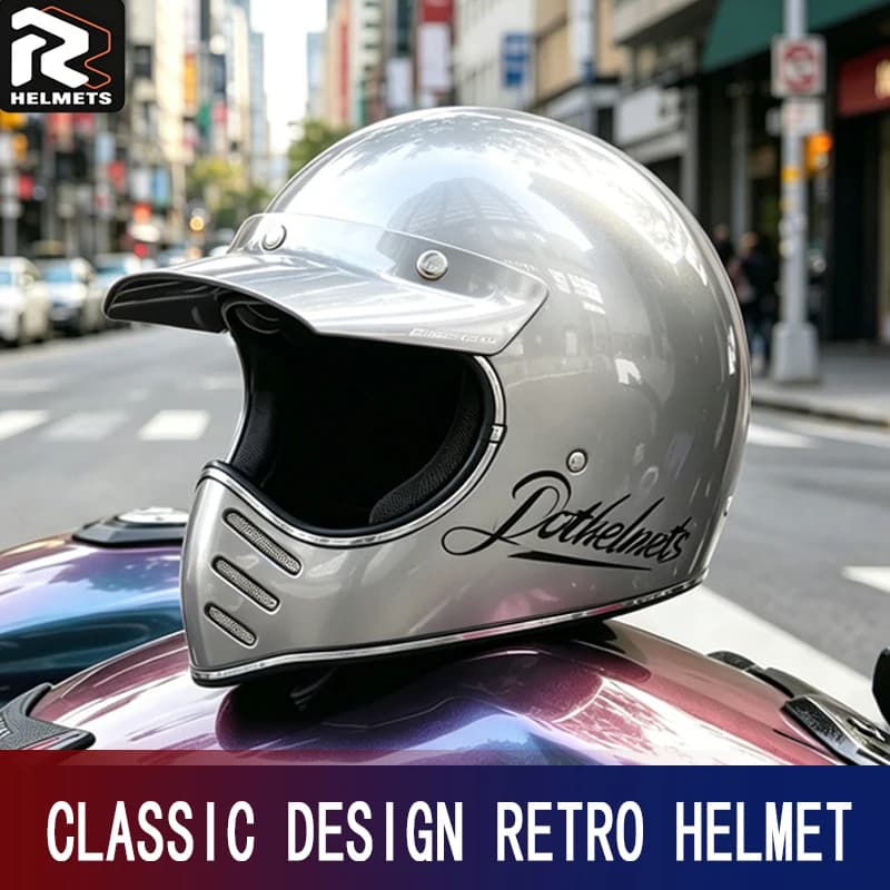 Casque de moto, casque cross-country, casque rétro japonais à visière pointue, petit casque, casque 