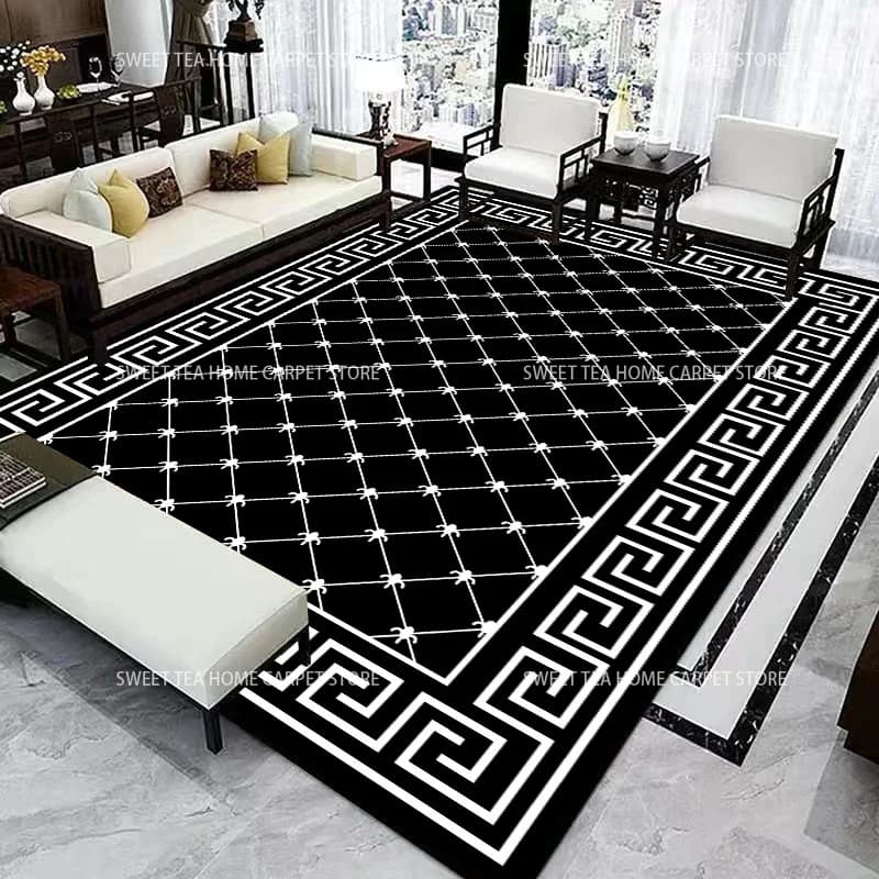 Tapis de salon de luxe nordique léger, tapis de chambre à coucher de style simplicité moderne, décor