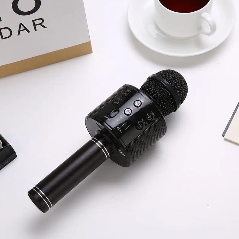 Microphone karaoké sans fil, haut-parleur Bluetooth, commandes multifonctions, micro portable 5 en 1