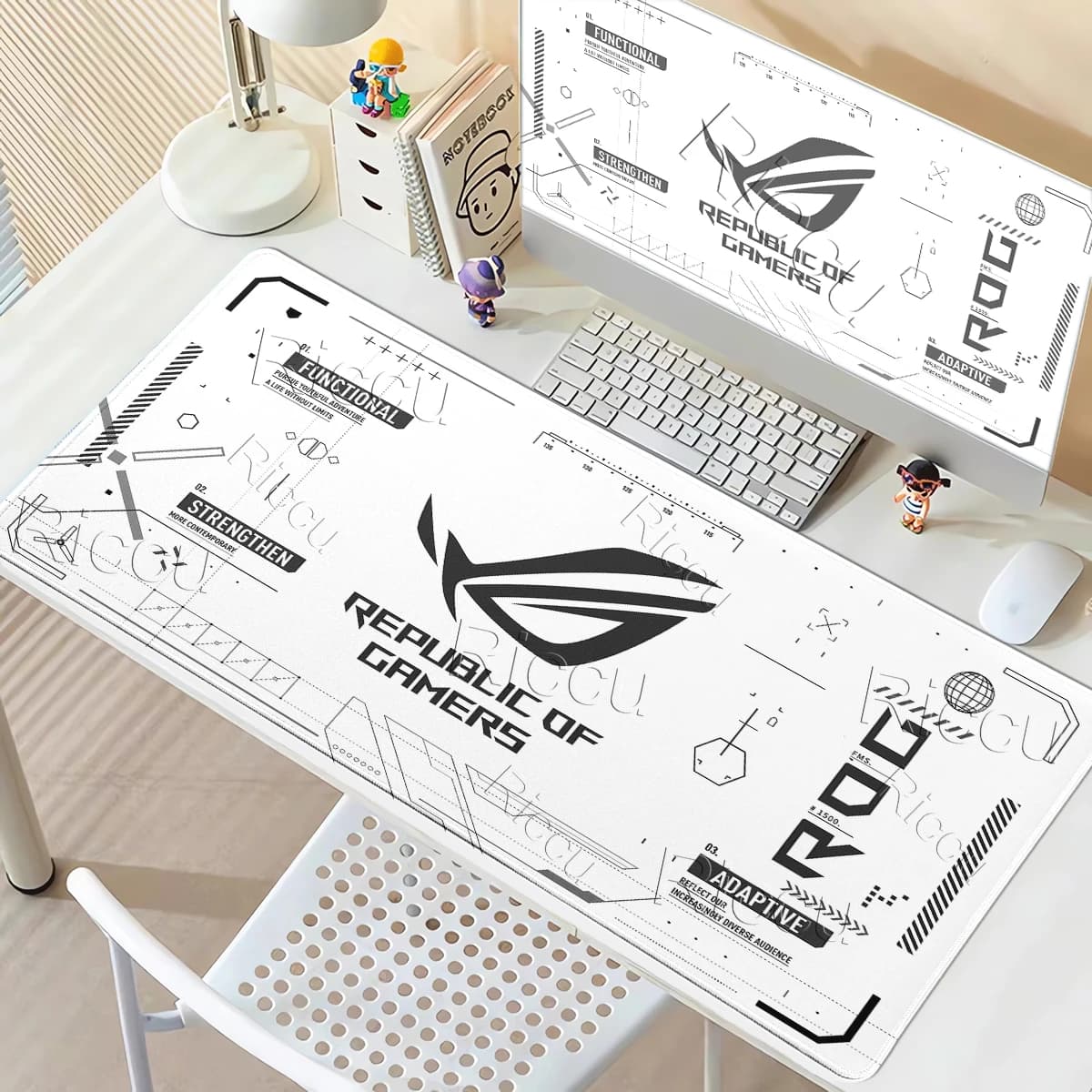 Tapis de souris étendus ASUS Republic of Gamers ROG, grands tapis de souris de jeu, tapis de bureau 