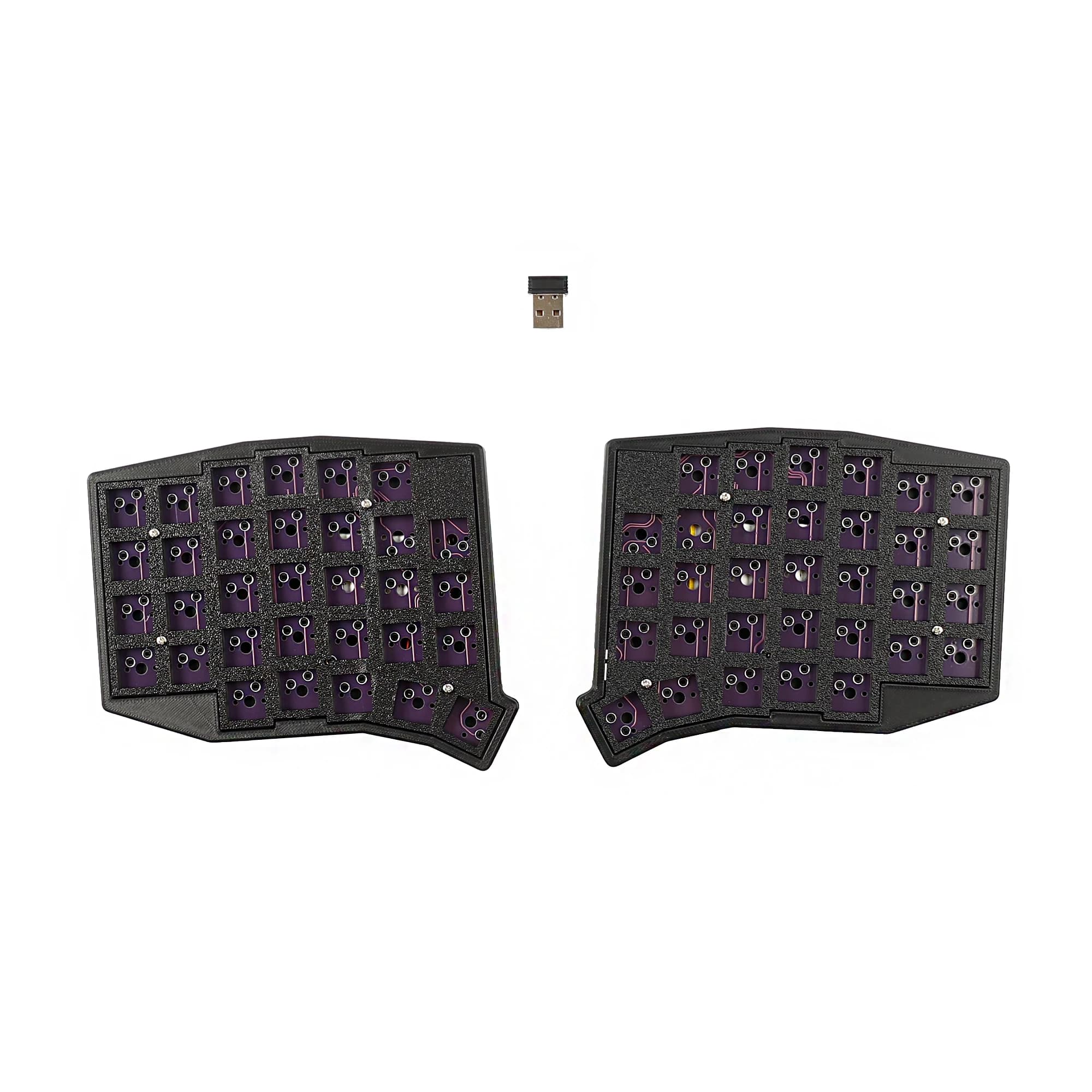 YMDK Sofle 2.4Ghz sans fil Split 64 ergonomique échangeable à chaud 60% disposition 3D PLA flacon to