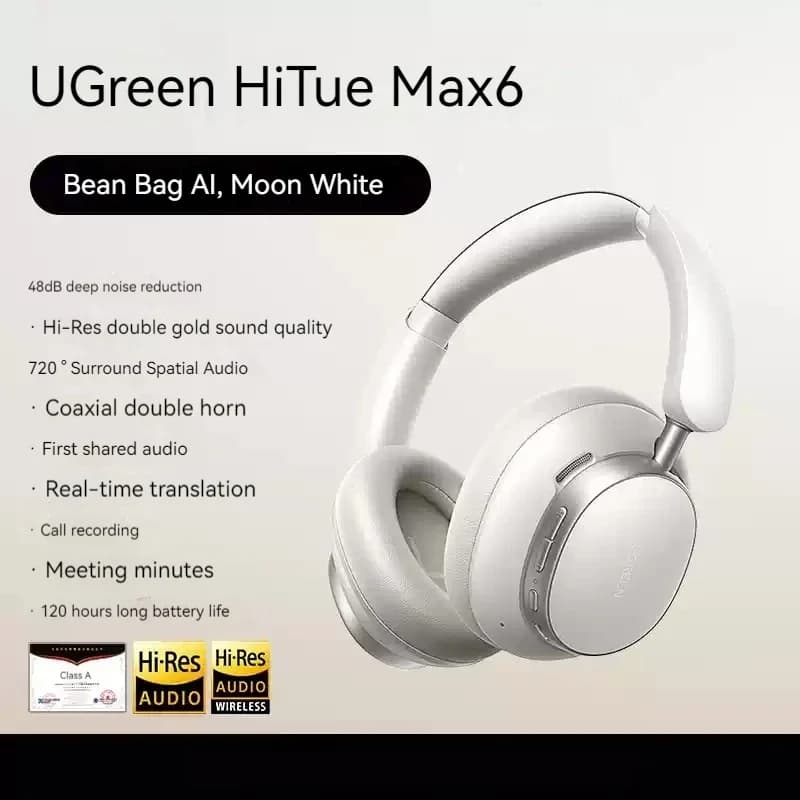 UGREEN HiTune Max6 écouteurs montés sur la tête réduction Active du bruit AI Intelligent personnalis
