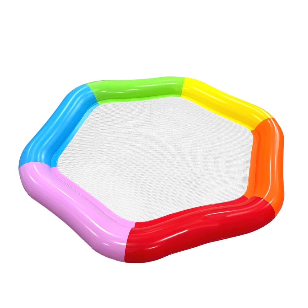 Tapis flottant aquatique, avec design hexagonal en mousse colorée, radeau de détente pour lac, tapis