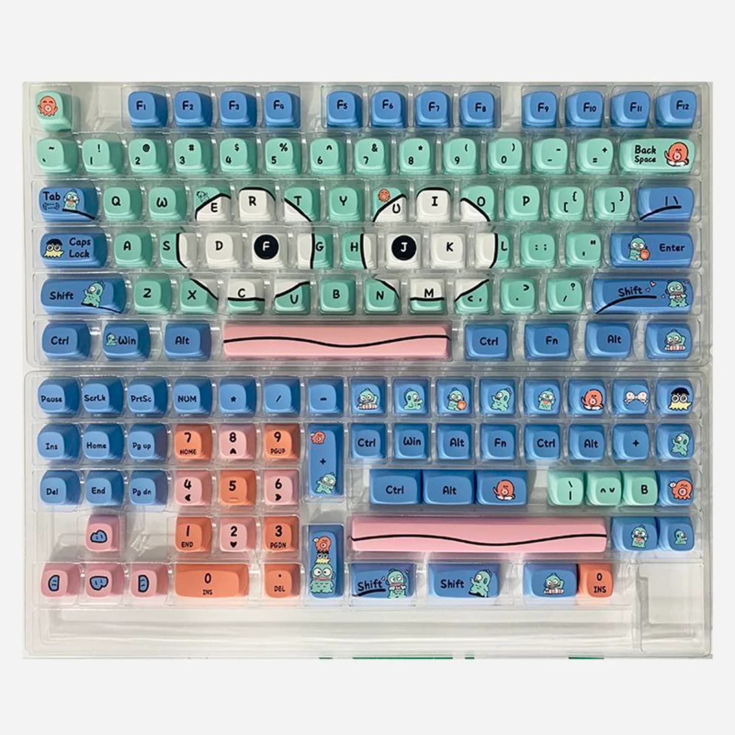 Capuchons de touches XDA en forme de poisson étrange, 140 touches, personnalisés pour clavier mécani