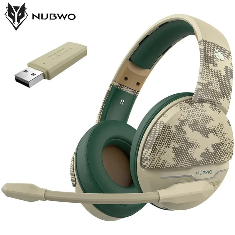 Casque de jeu sans fil double NUBWO G08 avec micro, Bluetooth 5.3 sans fil 2,4 GHz, haut-parleurs 50