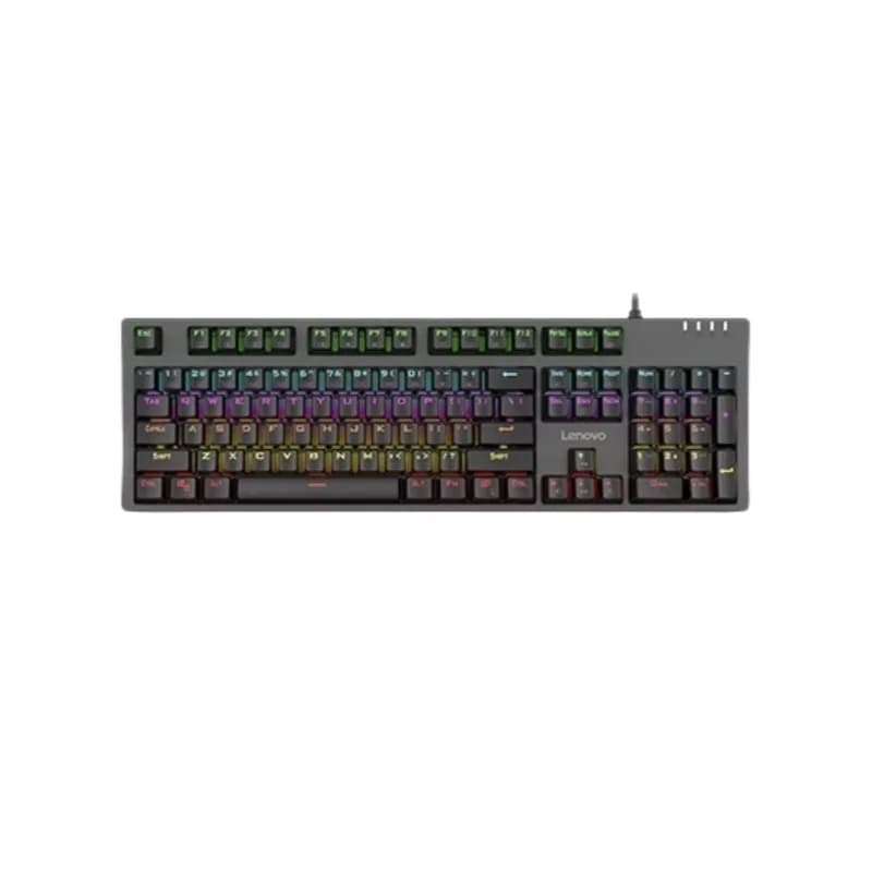 Lenovo K104 clavier mécanique 104 touches effet de rétro-éclairage rvb jeux de bureau axe bleu/axe r