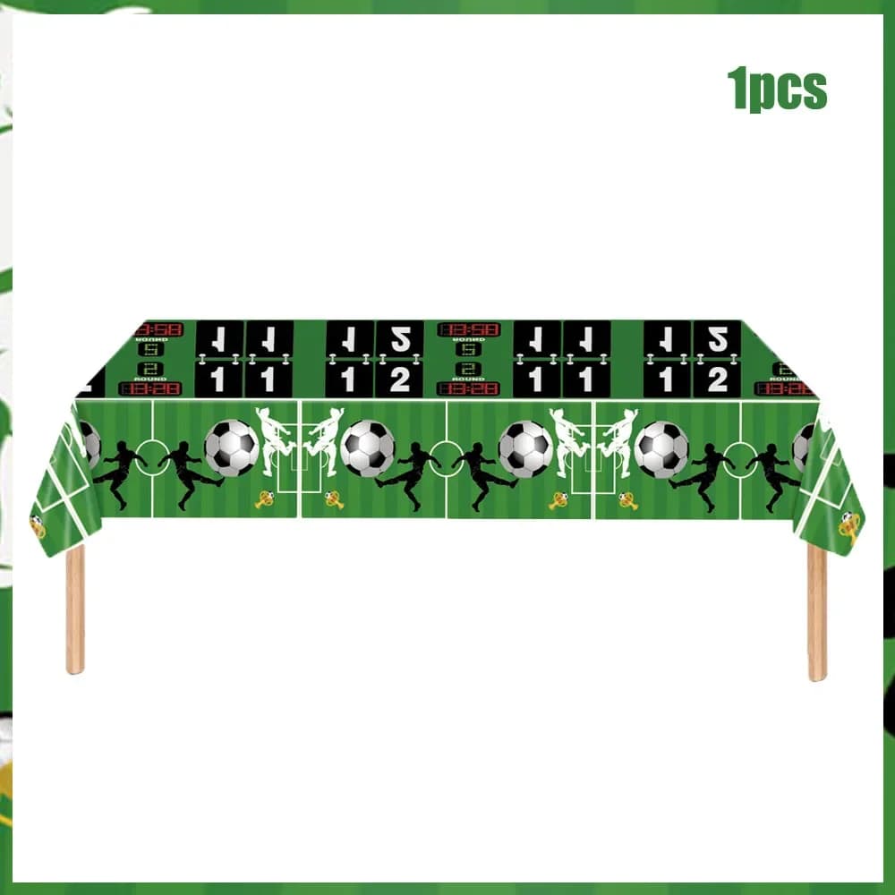 Nappe jetable pour fêtes de football, idéale pour les anniversaires d'enfants et les décorations de 