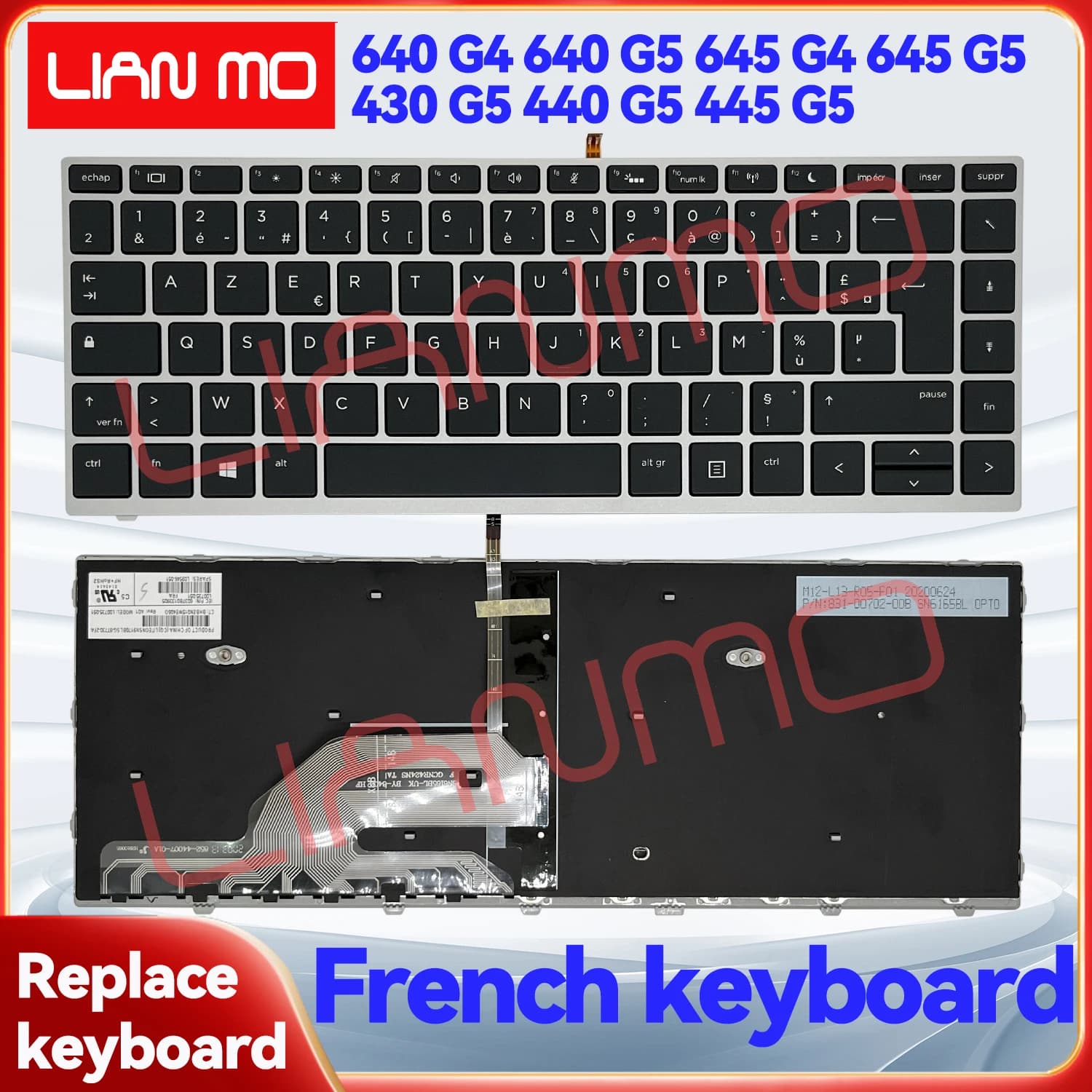 Clavier d'ordinateur portable français pour HP ProBook 640 G4 640 G5 645 G4 645 G5 430 G5 440 G5 445