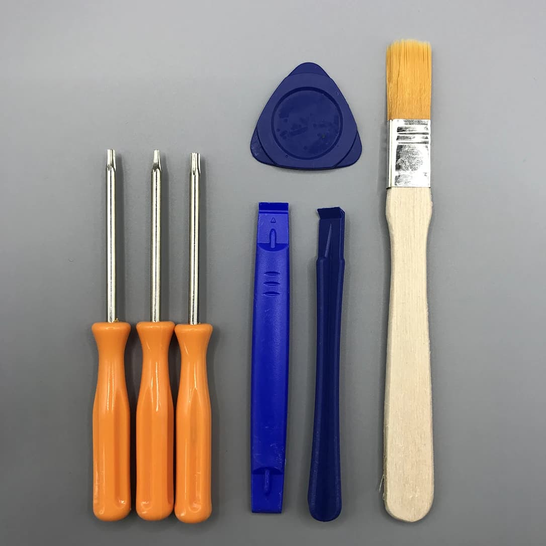 Kit d'outils de réparation de manette 7 en 1 avec brosse et outil d'ouverture pour Xbox One, 360, PS