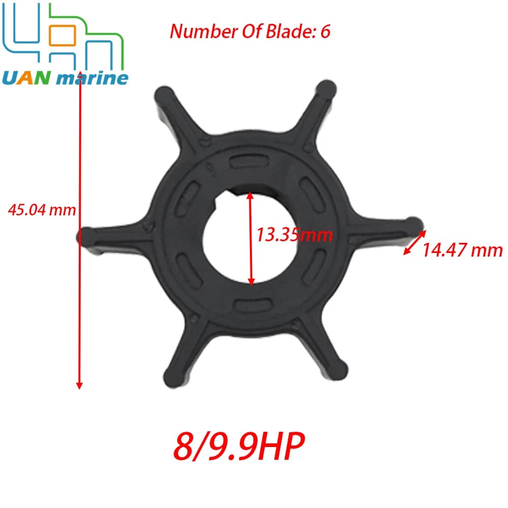 Turbine de pompe à eau recommandée 5HP-50HP pour hors-bord Honda 2 temps 4 temps 5 7.5 8 10HP 19210-