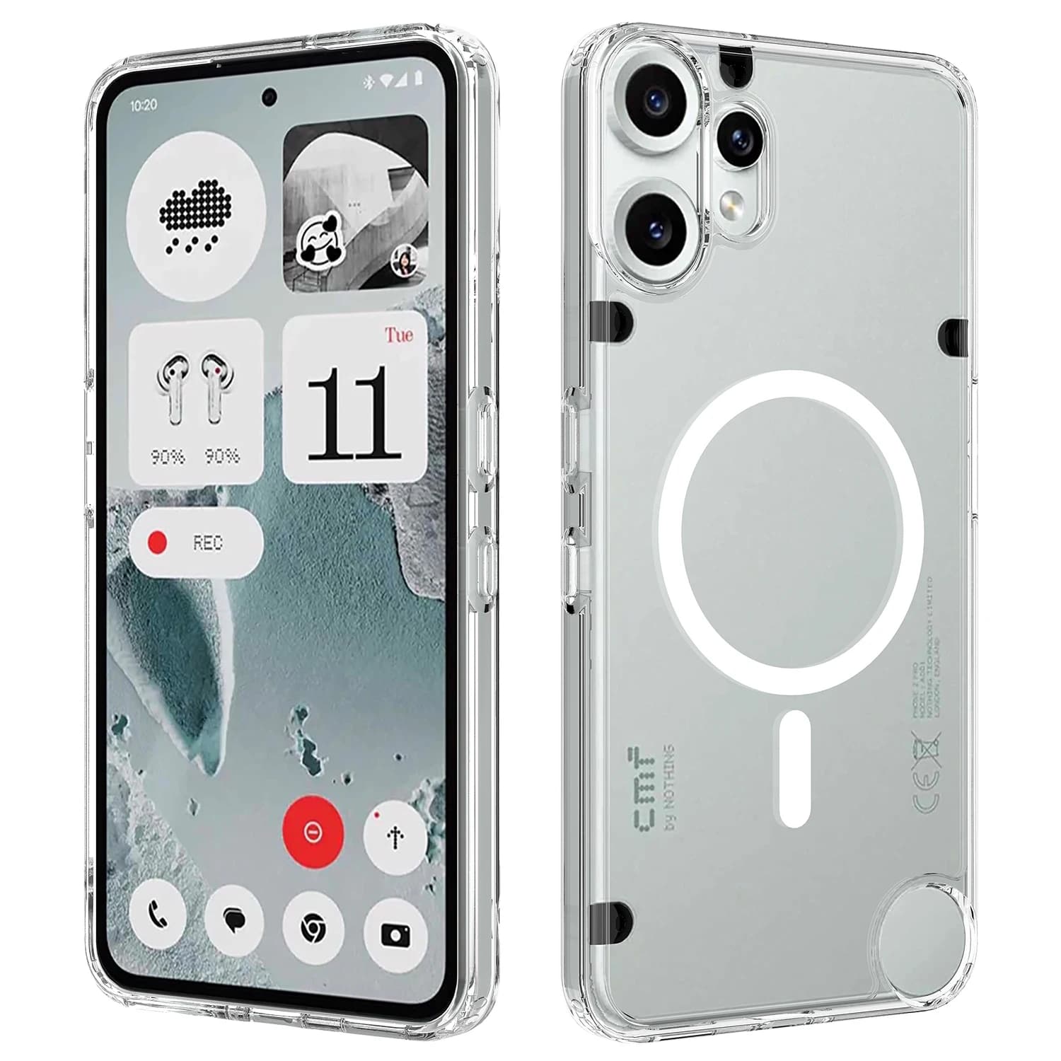 Coque pour rien CMF Phone 2 Pro 5G Magsafe magnétique acrylique Transparent tout-enveloppe anti-rayu