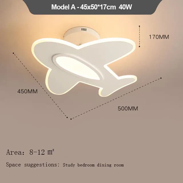 Plafonnier moderne en forme d'avion pour chambre d'enfant, design créatif, luminaire décoratif d'int