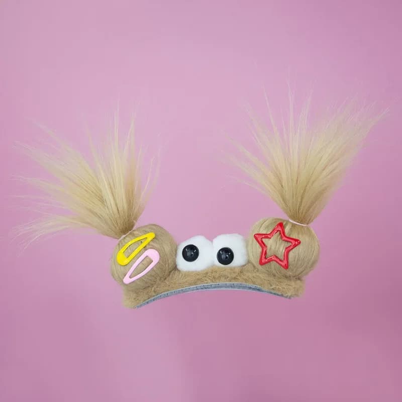 Décorations de casque : Perruques tressées, double queue de cheval, oreilles de chat, mignonnes et a
