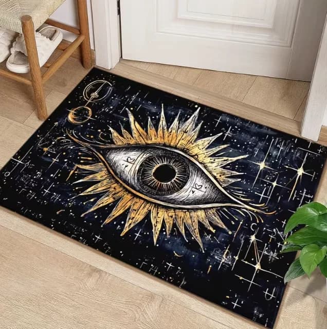 Tapis de porte rétro mauvais œil, tapis de bienvenue adapté à la décoration de la maison et extérieu