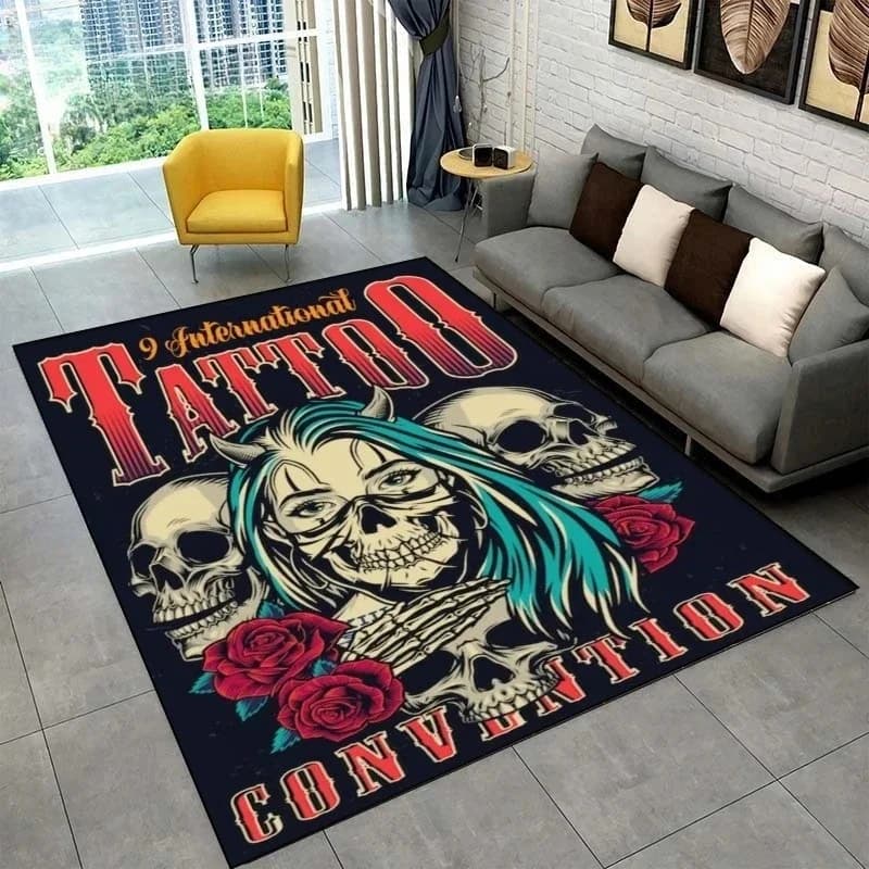 Tapis de sorcellerie mystique pour salon, tapis de studio de tatouage, grande surface, décoration de