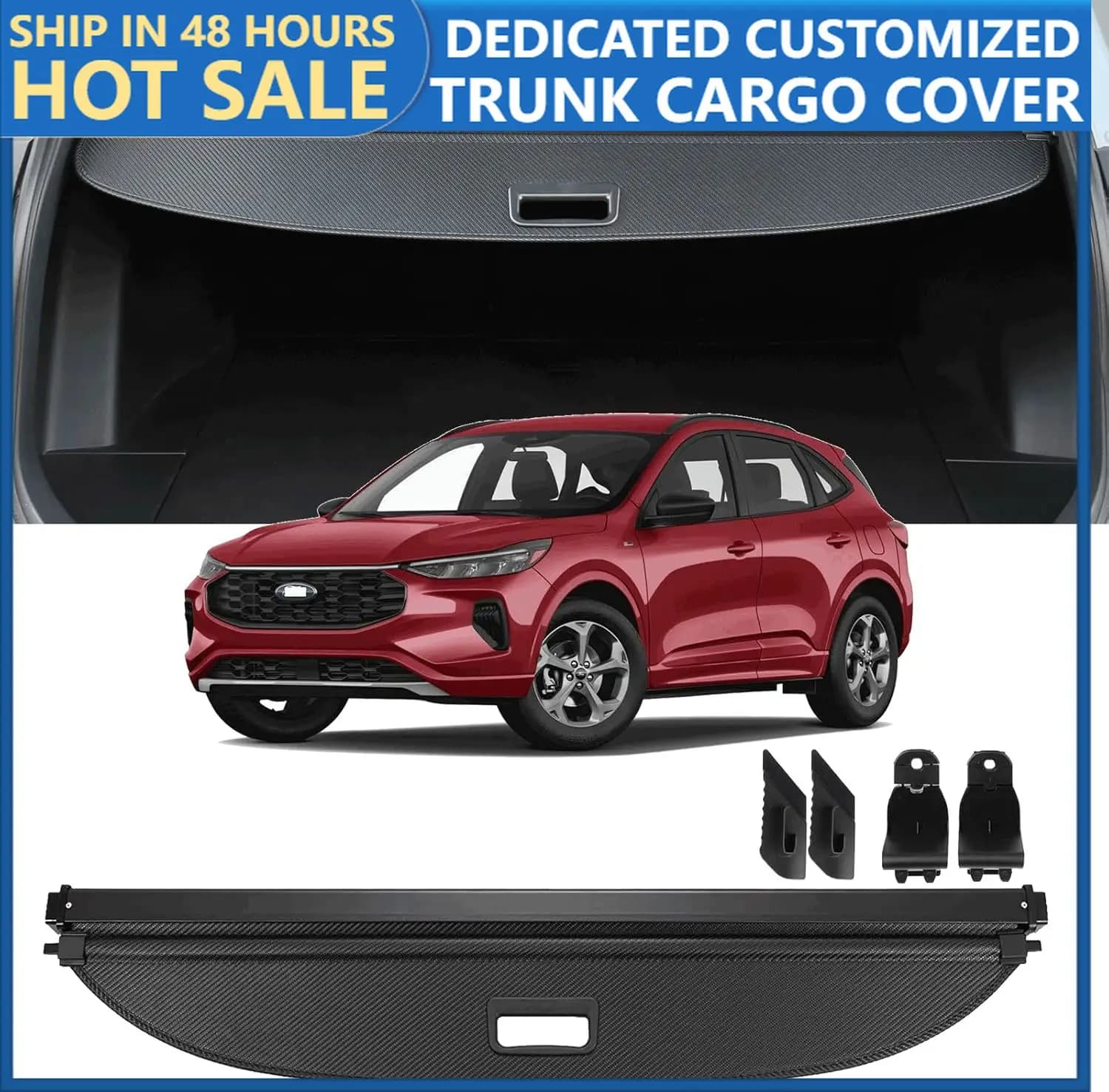 Housse de chargement Compatible avec les accessoires Ford Escape 2020-2023 2024, couvercle de sécuri