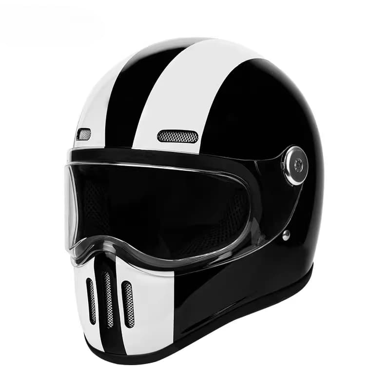 Casque de Moto rétro en fibre de verre, casque complet, évent de nez de cochon, Vintage, capacité de