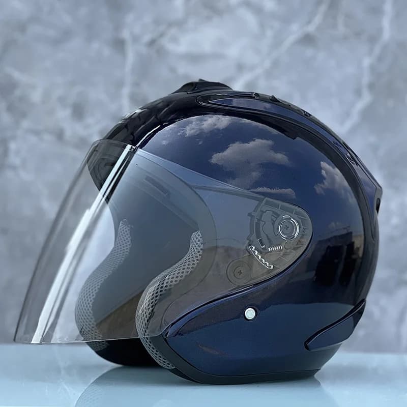 Ram4 bleu vif demi Casque saison d'été Casque de sécurité de course hommes et femmes Moto Casque ouv