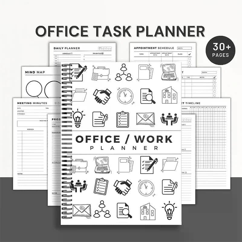 Ensemble de planificateur de tâches de bureau, liste de tâches de bureau, traqueur d'organisation de