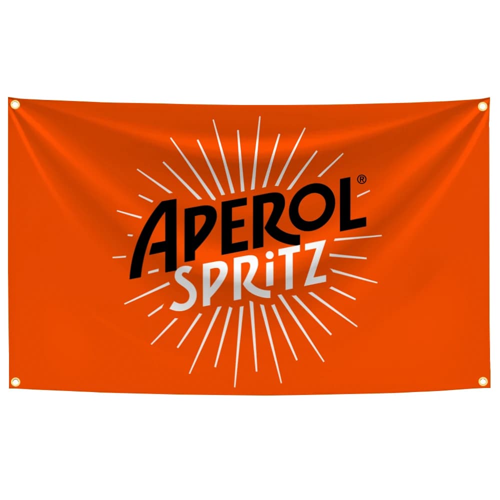 Bannière de décoration en polyester 3x5 pieds avec drapeau de liqueur Aperol pour garage, bar, dorto