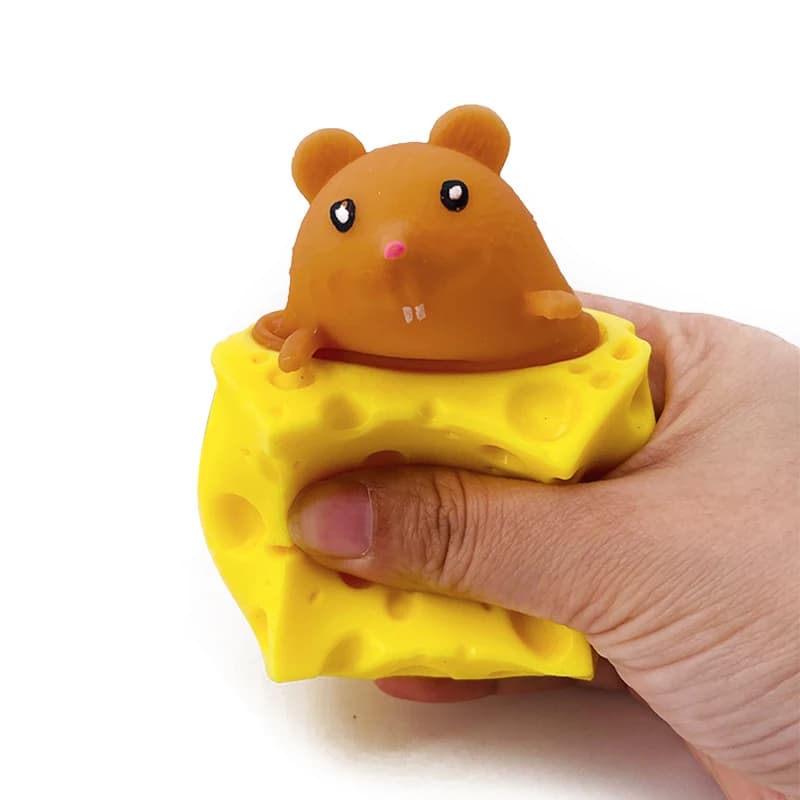 Anti-Stress pour animaux de compagnie fromage souris fromage pincement amusant balle anti-Stress éve