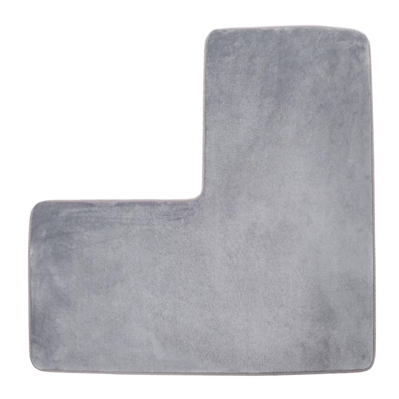 Tapis de bain en forme de L, flanelle antidérapante, mousse à mémoire de forme, coin de salle de bai