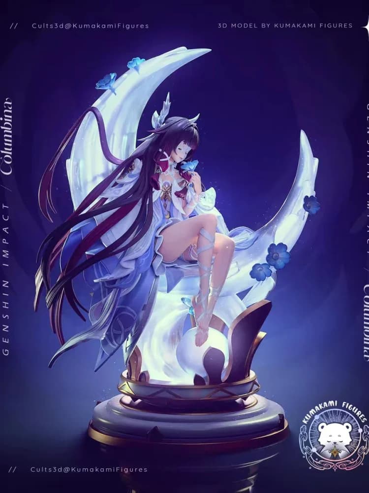 Figurines d'anime Genshin Impact Columbina, modèle de personnage de jeu d'anime, ornement de bureau,