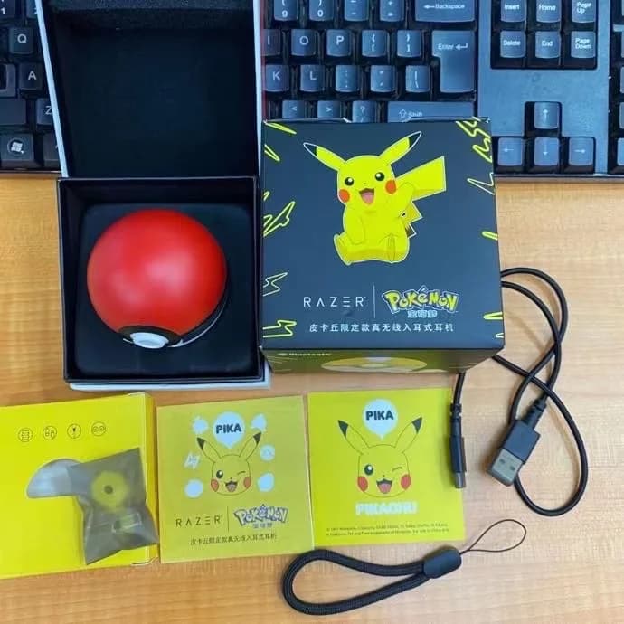 Razer Pokemon Pikachu écouteurs sans fil casque Bluetooth casque Tws tactile jeu écouteurs Pokeball 