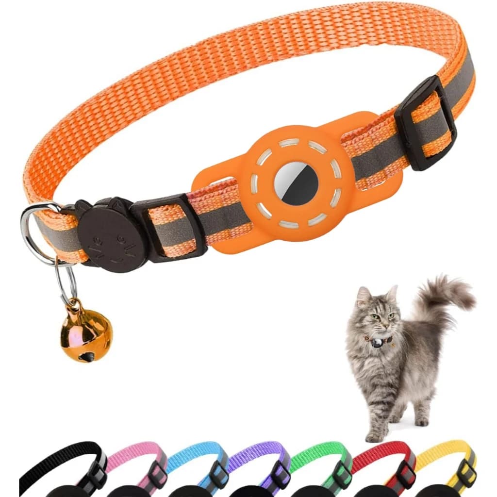 Accessoire de collier pour chat Airtag, collier réfléchissant réglable avec cloche, anti-étouffement