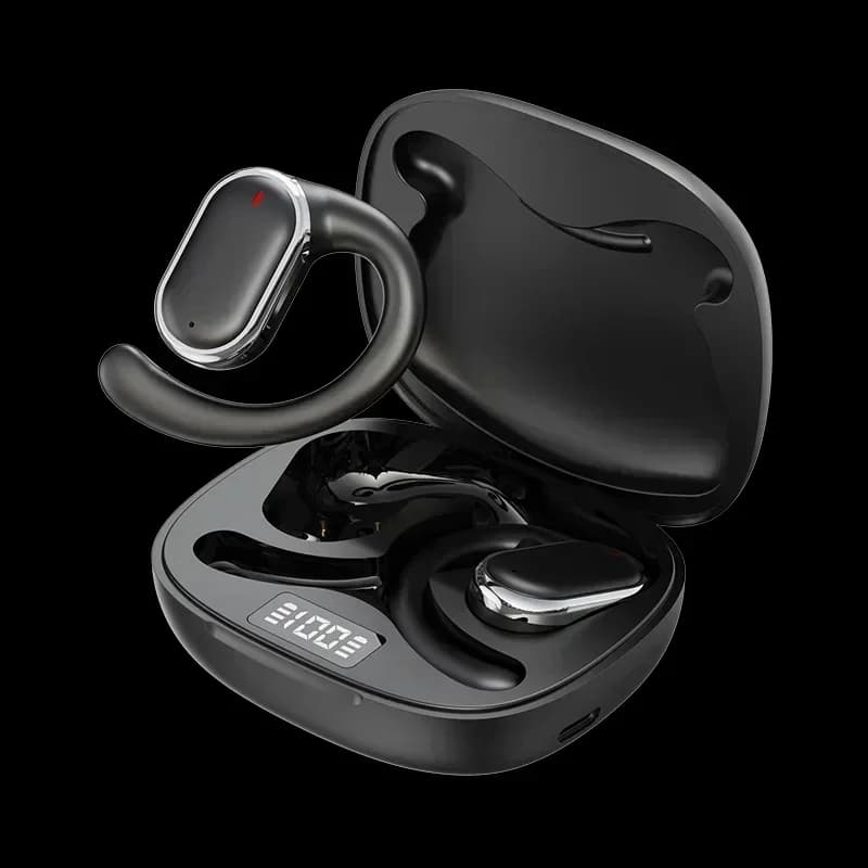 Casque suspendu d'oreille sans fil, écouteurs suspendus à réduction de bruit, écouteurs d'oreille ét