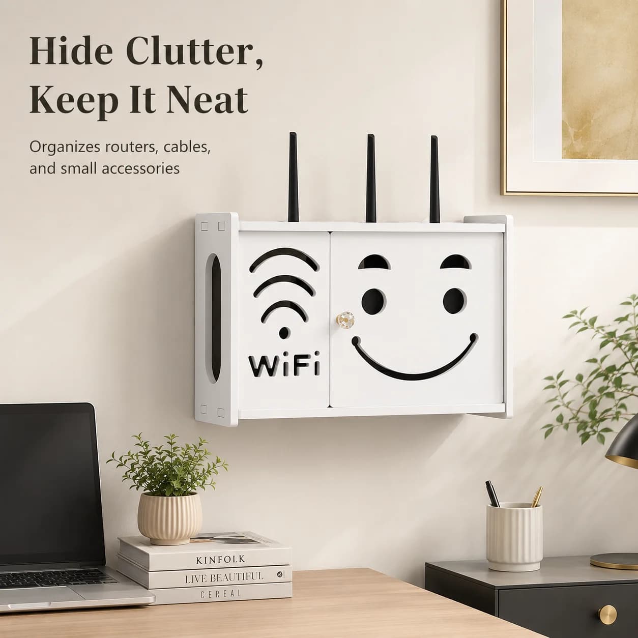 Armoire de protection pour routeur WiFi, boîte de rangement murale pour câbles de modem, gestionnair