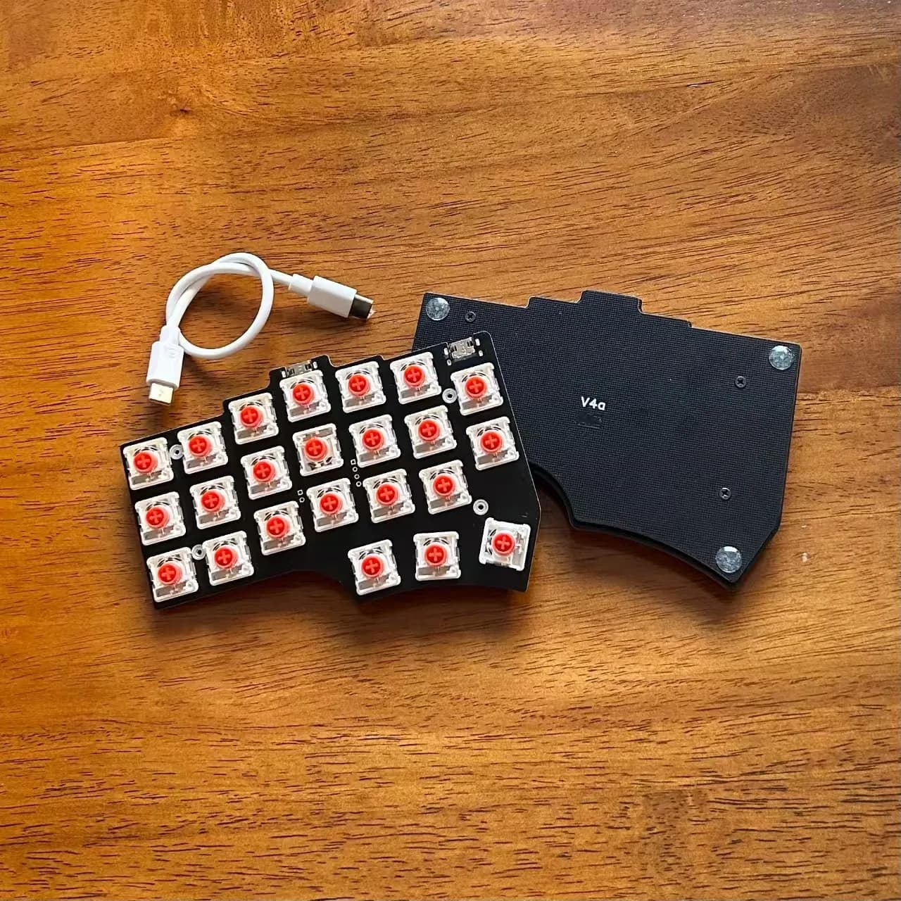 Corne V4 Choc V1 V2 clavier fendu à profil bas Base en aluminium soudage Kailh commutateur filaire r