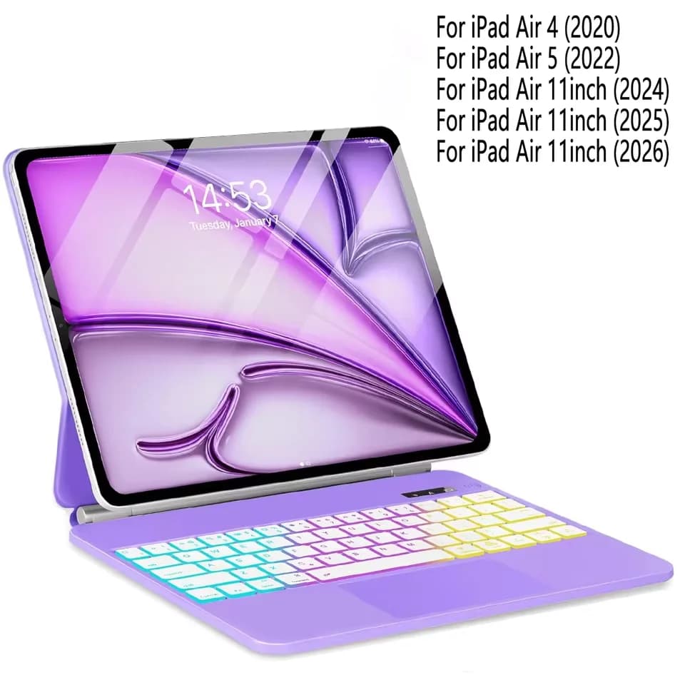 Étui Clavier Magique pour iPad Air 11 pouces M4 2026 A3459 M3 2025 A3266 M2 2024 A2902 Air4 Air5 5èm