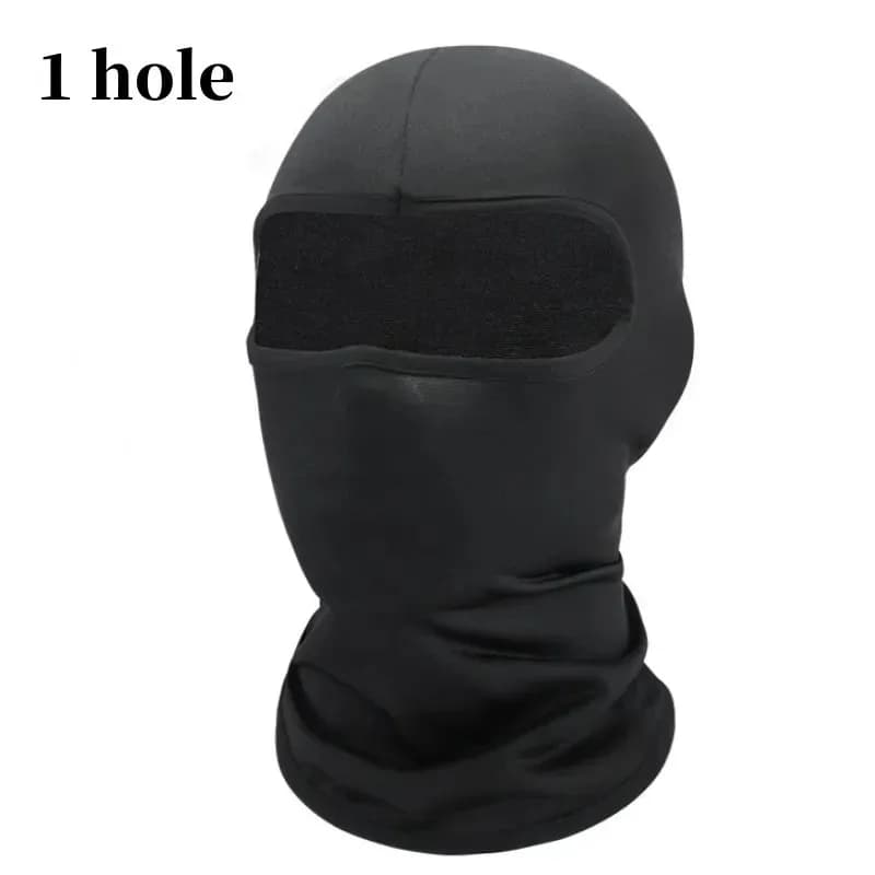 Cagoule intégrale noire sans trou pour homme et femme, protection solaire contre les UV, masque de s