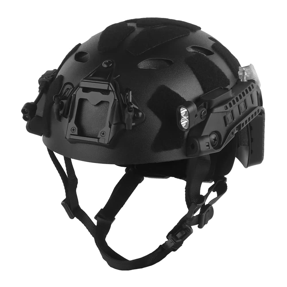 Ensemble de casque tactique modulaire ARC Rail avec boîte à piles sur rail, lumière IR/ROUGE, lampe 