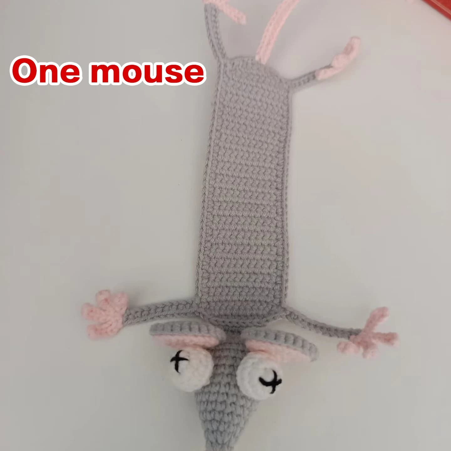 Marque-page souris en crochet fait main mignon et amusant, marque-page rat tricoté 3D DIY pour les a
