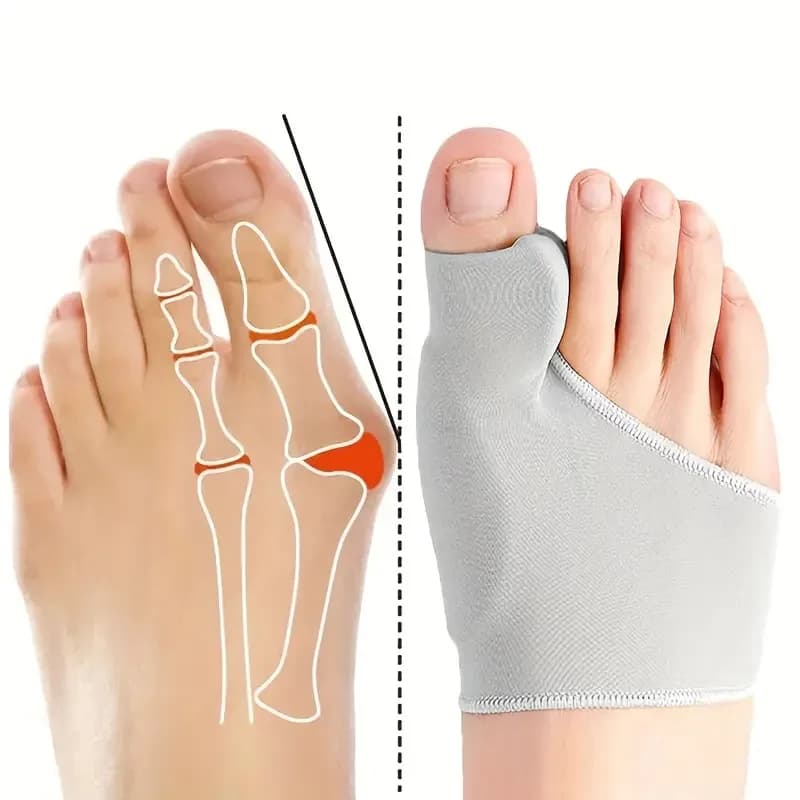 1 paire de couvre-pieds souples: séparateur de gros orteils, couvre-paume correcteur d'hallux Valgus