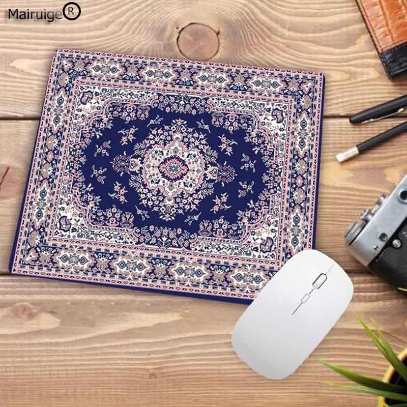Tapis de souris en forme de tapis persan, petit tapis de bureau à fleurs en caoutchouc, 22x18cm, ant