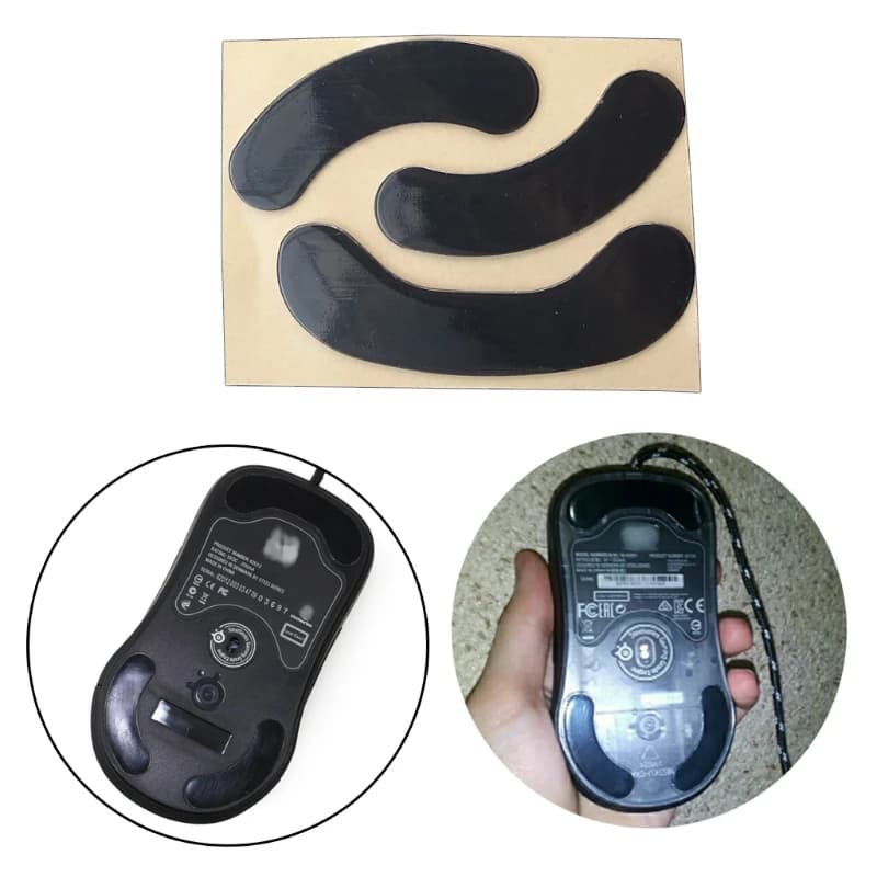 Jeu de patins de souris à bords incurvés, 0.6mm d'épaisseur, pour SteelSeries XAI / Sensei / RAW/MLG