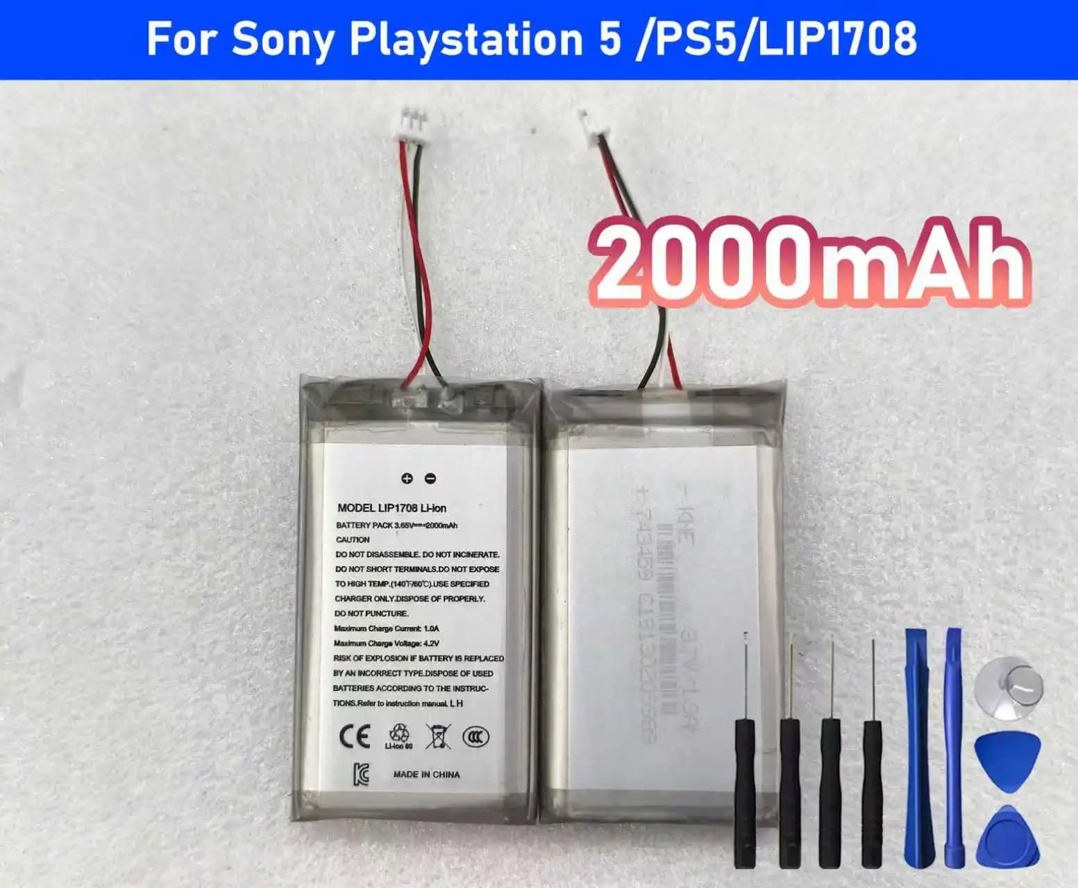 Batterie de contrôleur PS5 2000mAh, batterie de remplacement LIP1708 pour Sony Playstation 5 DualSen
