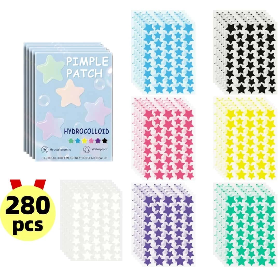 Patch d'acné étoile 280 pièces, imperméable et respirant, usage quotidien du visage, couverture de l