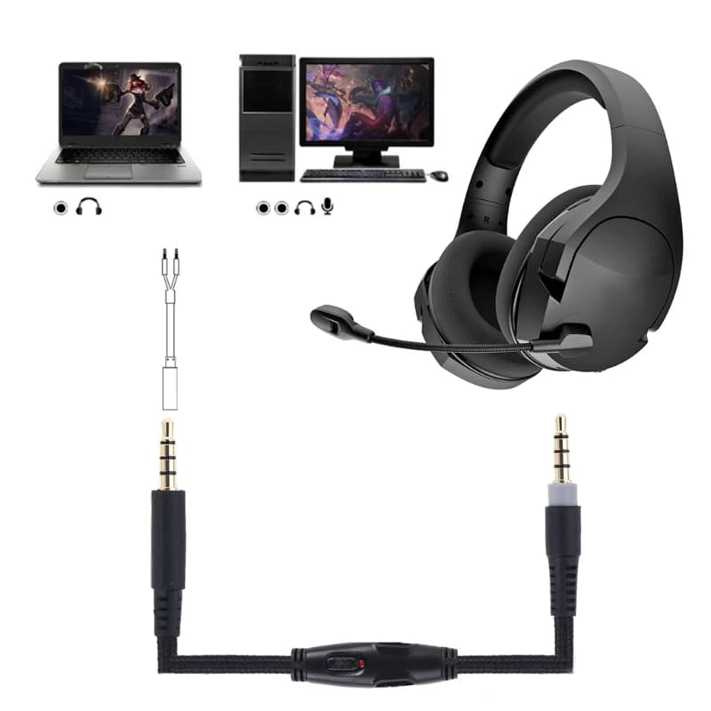 Câble détachable pour casque jeu, 1.5m, 60 pouces, antibruit, câble pour Cloud pour Fl