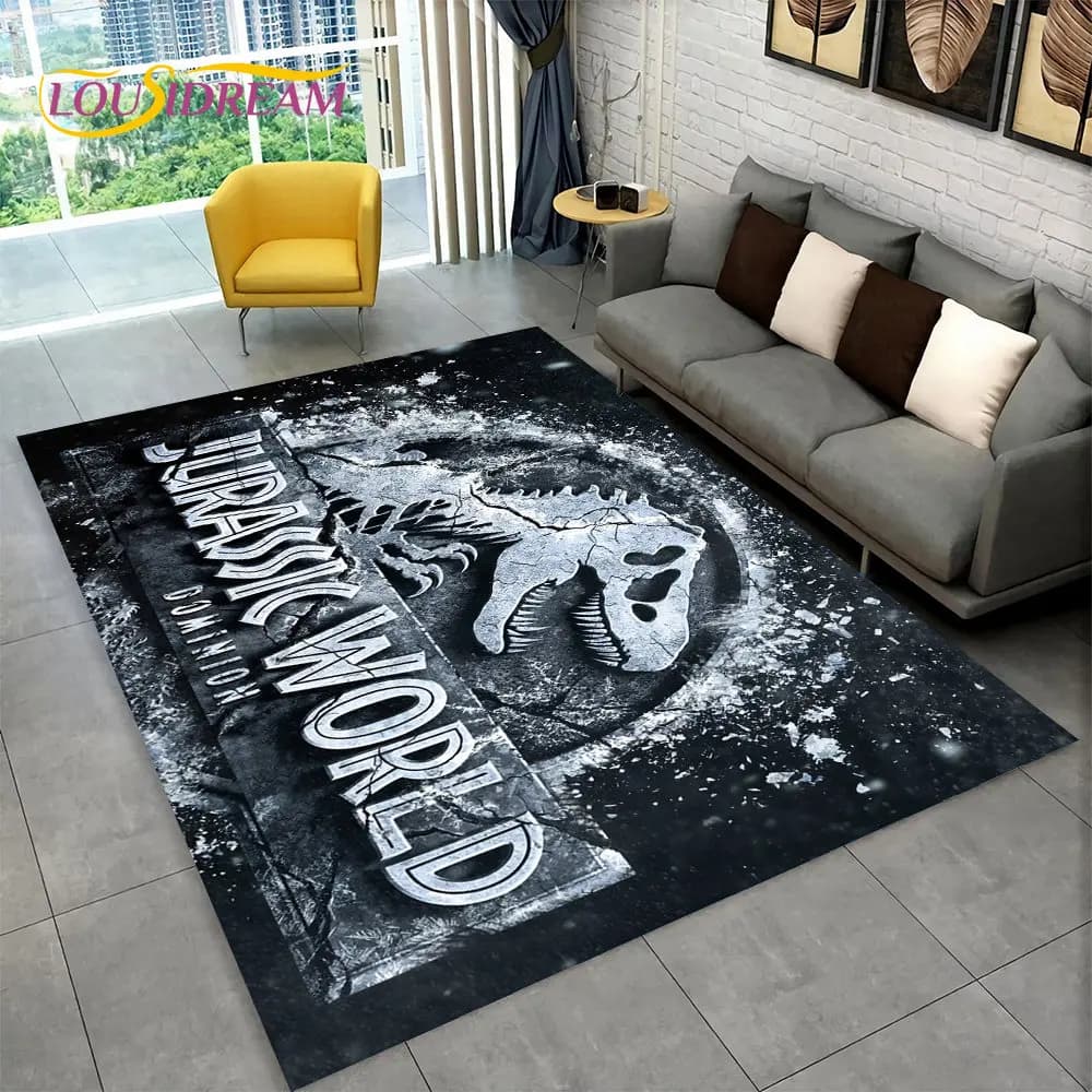 Décor de zone de dinosaure de dessin animé 3D, lea Large, tapis Lea pour salon, chambre à coucher, c
