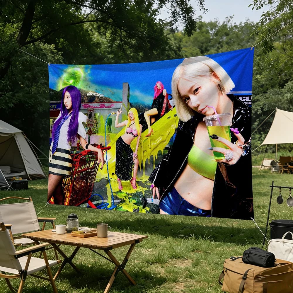 Drapeau musical Kpop Lemonade pour le salon, la maison, le dortoir, décoration murale, camping en pl