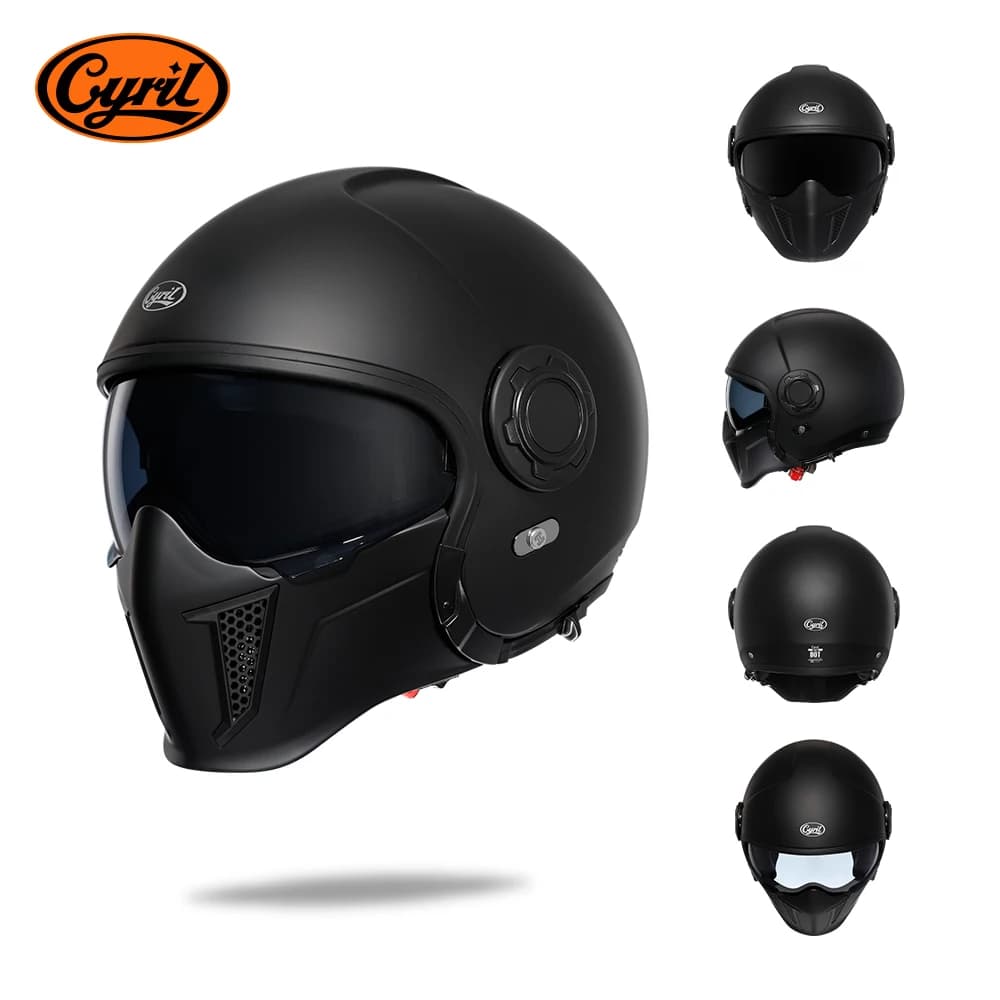 Casques de moto intégraux avec visières rétractables, casque modulaire léger à face ouverte pour hom