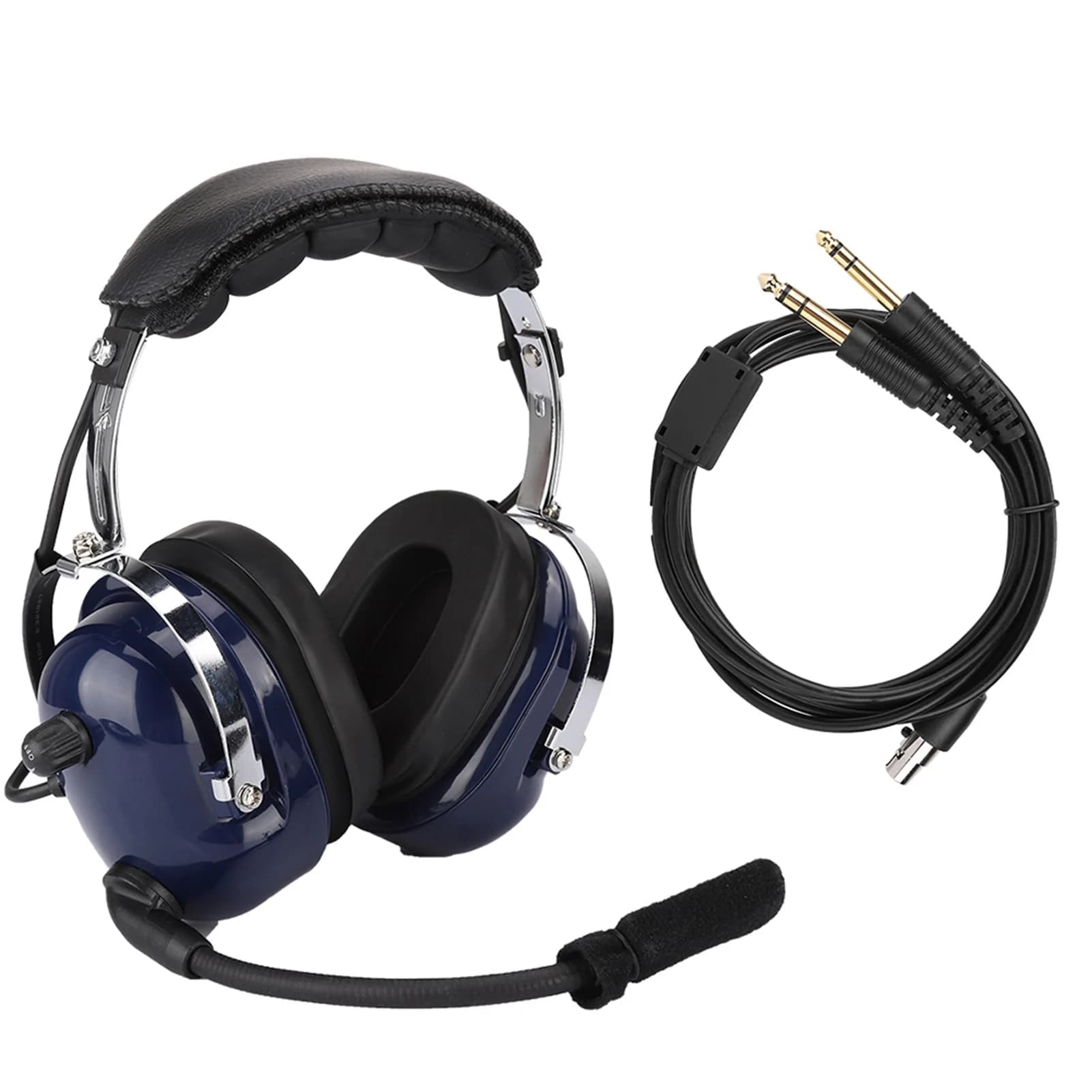 Casque d'aviation générale casque double prise casque de réduction de bruit 3.5mm pour pilotes casqu