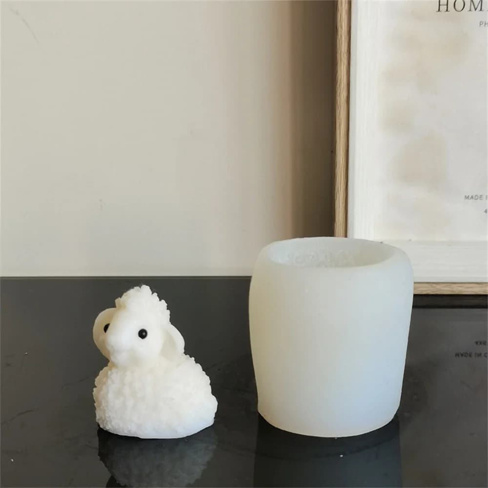 Moule en silicone de mouton mignon 3D, bricolage, animal, bougie, gypse exécutif, résine, moule Regi