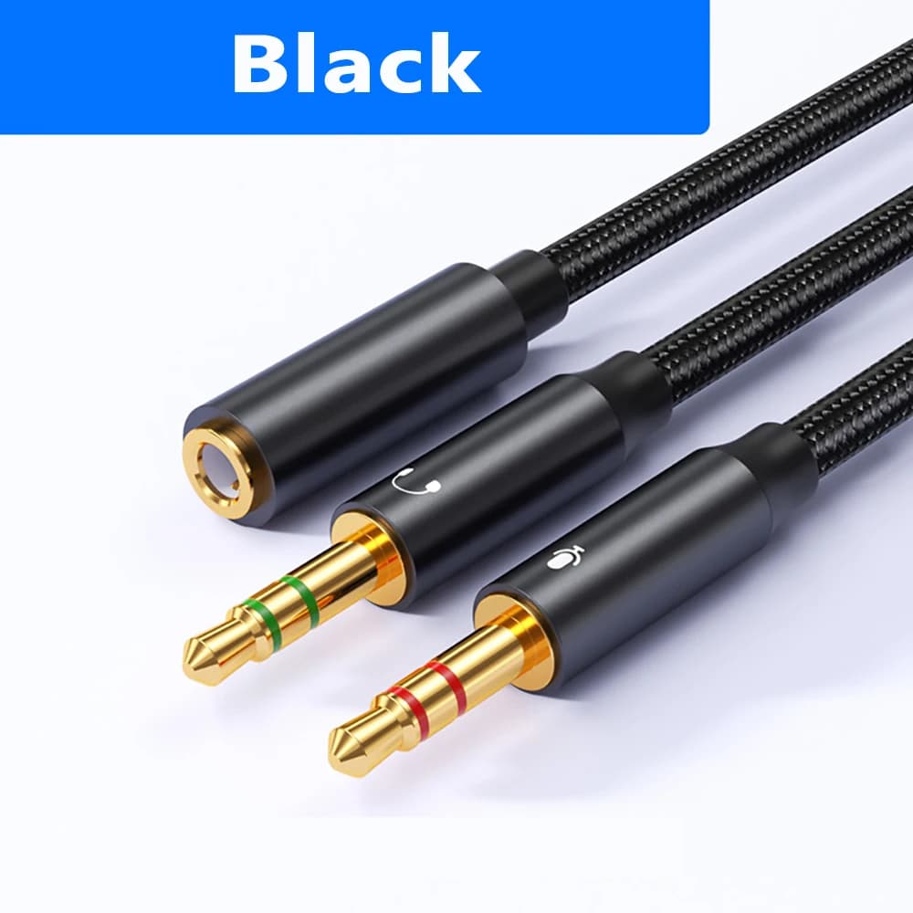 Répartiteur de casque pour ordinateur, adaptateur audio 3,5 mm femelle vers 2 double 3,5 mm mâle, co